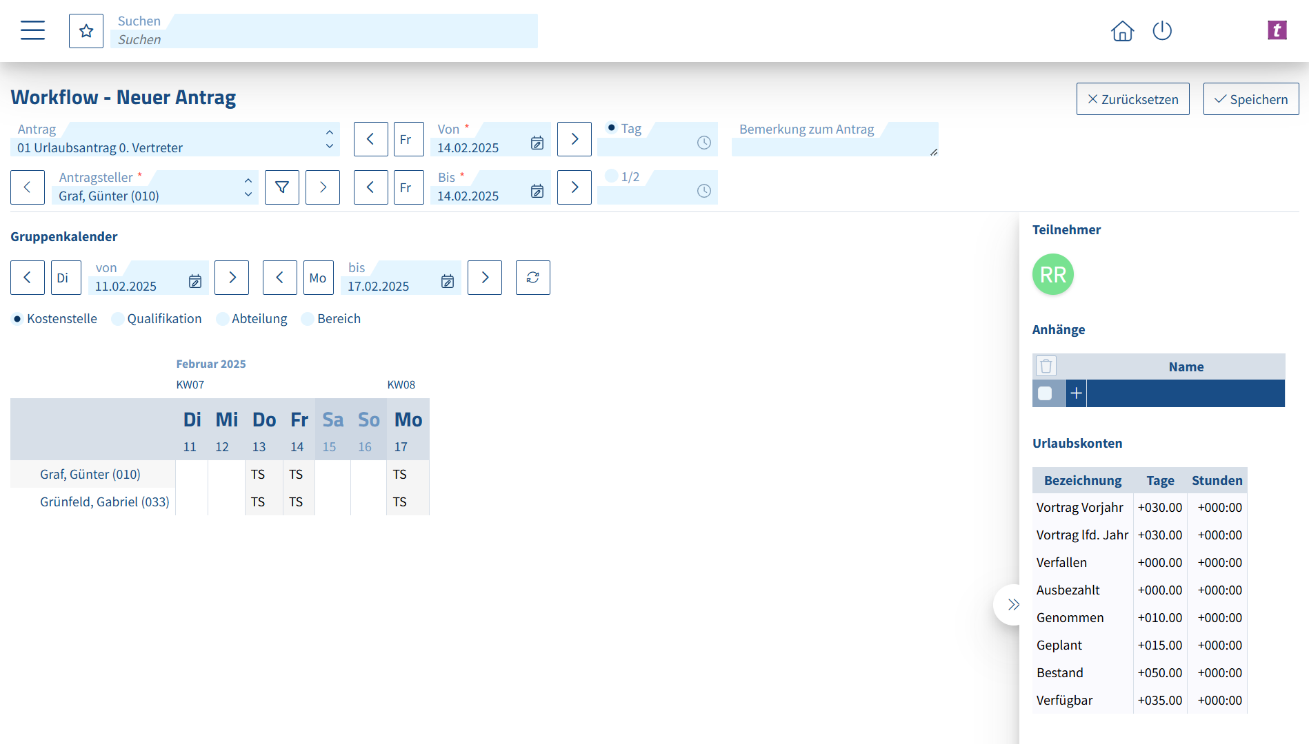 2025-02-13 14_39_22-tisoware.cloud - 01 Urlaubsantrag 0. Vertreter_WORKFLOW